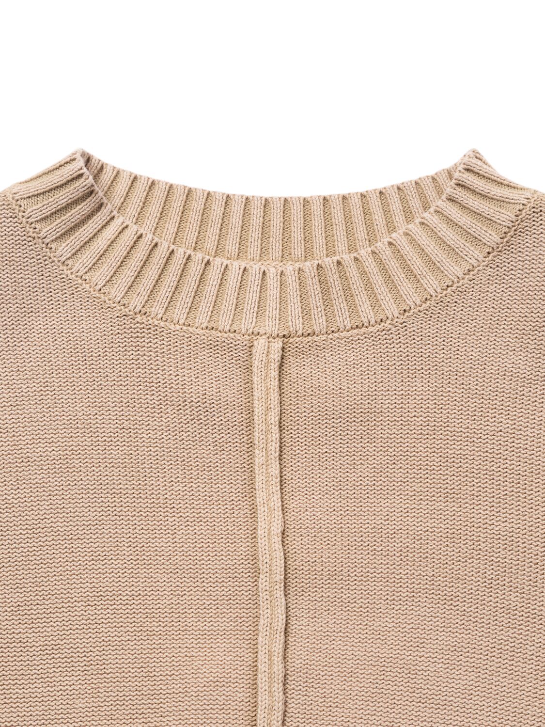 Shop Mm6 Maison Margiela Cotton Knit Sweater In Beige