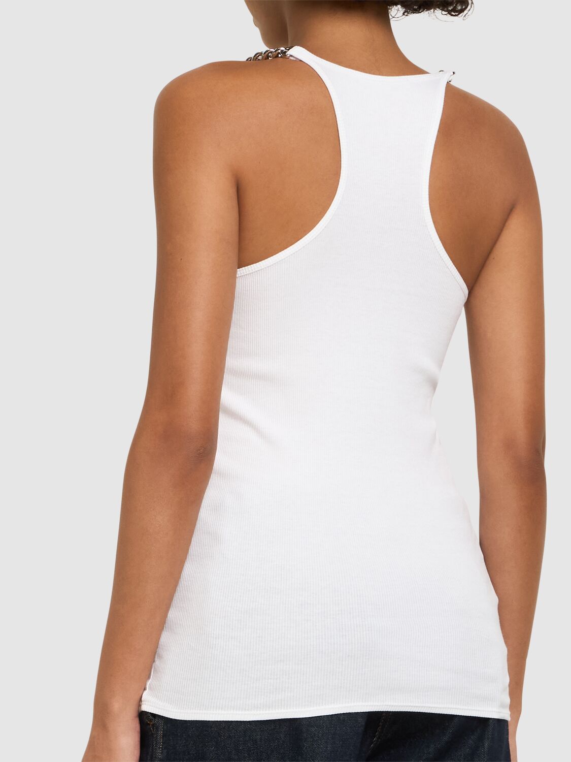 Stella Mccartney Chain Straps Jersey Tank Top In White