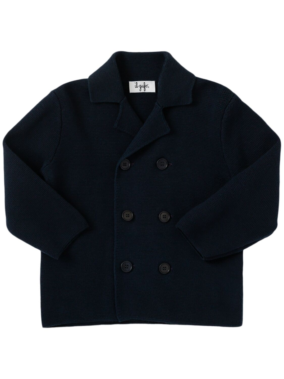 Il Gufo Cotton Knit  Jacket In Blue