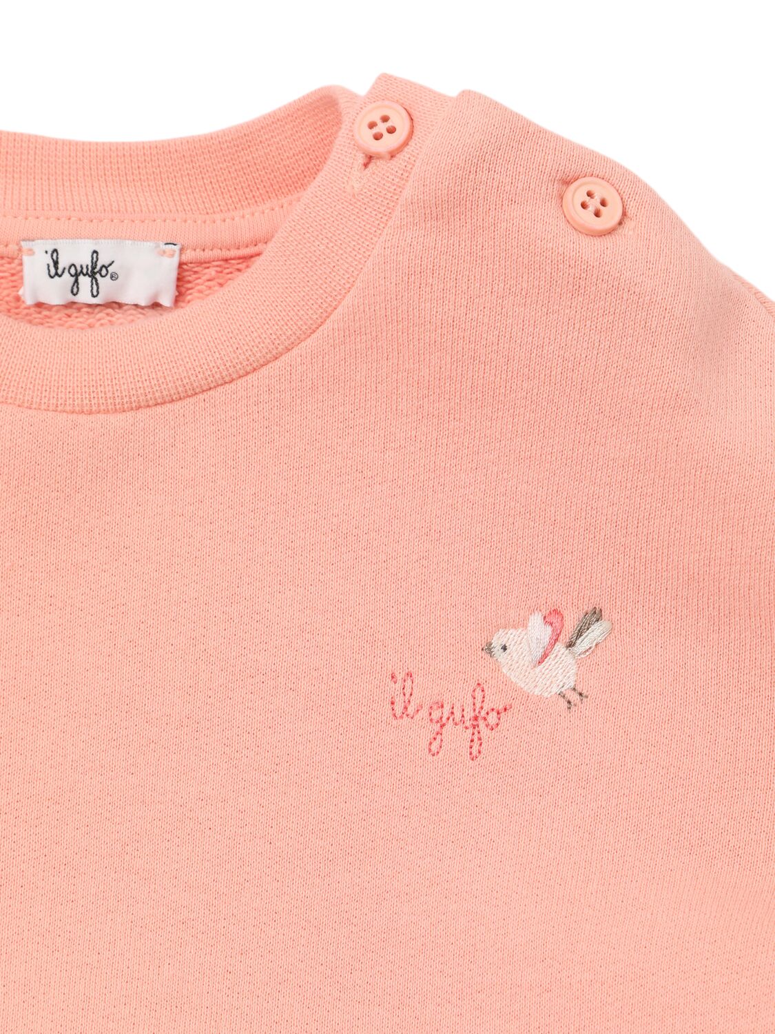 Il Gufo Cotton Sweatshirt & Sweatpants In Apricot