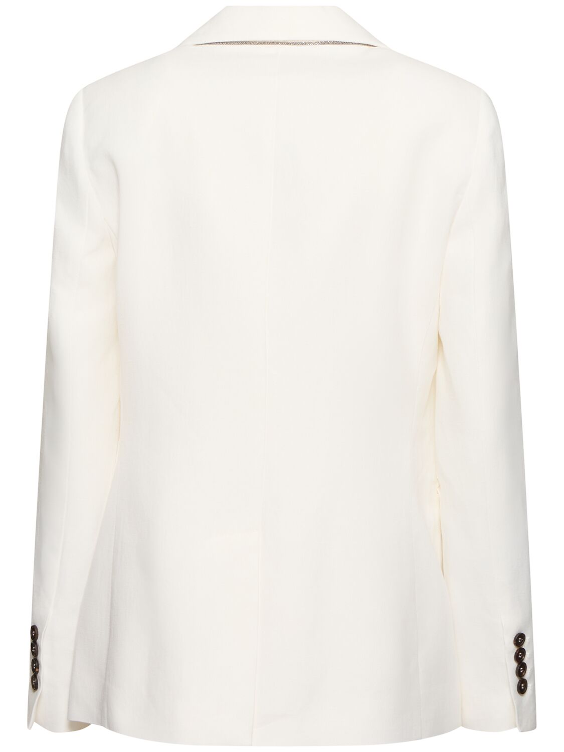Brunello Cucinelli Viscose And Linen Blazer With Silk Blend Lining In White