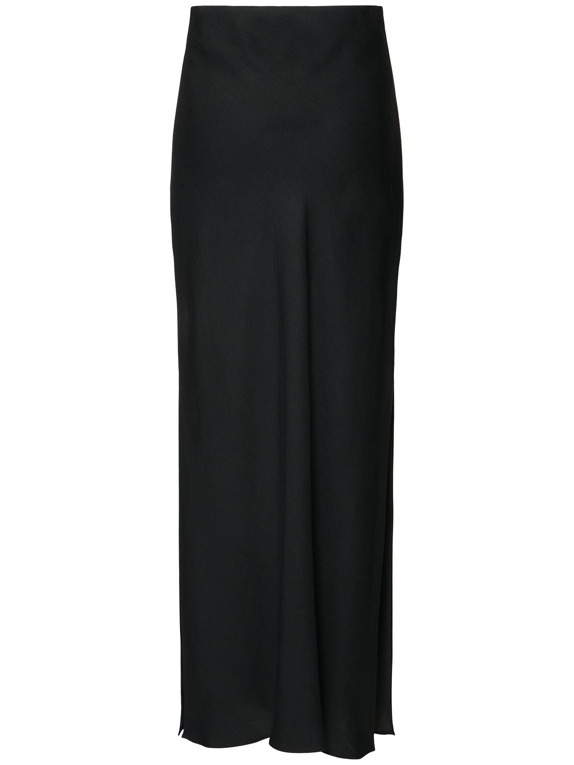 Brunello Cucinelli Long Linen Blend Skirt With High Waist In Black