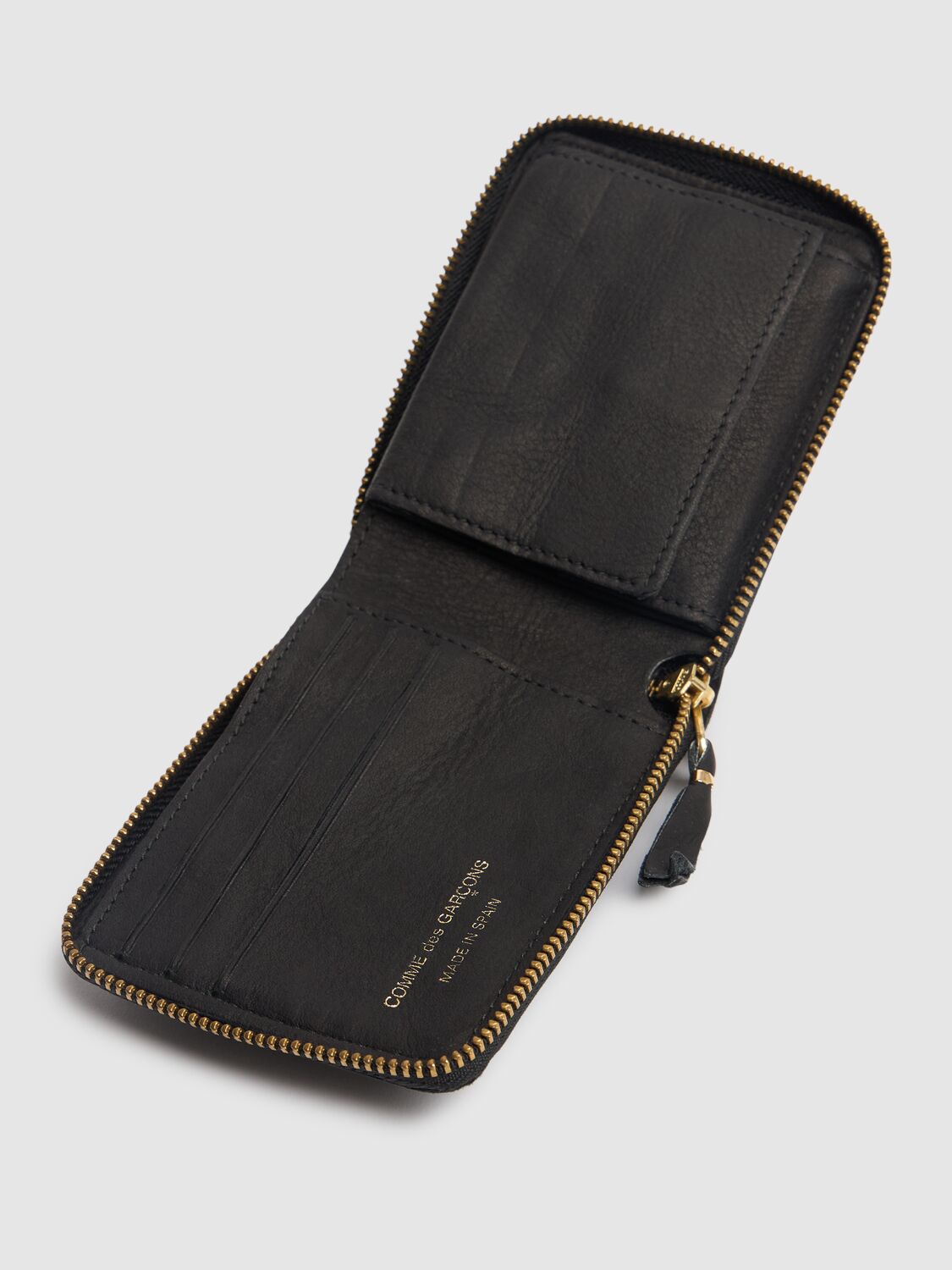 Comme Des Garçons Washed Leather Wallet In Black | ModeSens