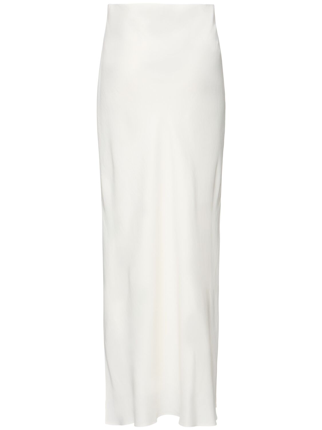 Brunello Cucinelli Fluid Linen Blend Twill Long Skirt In Ivory