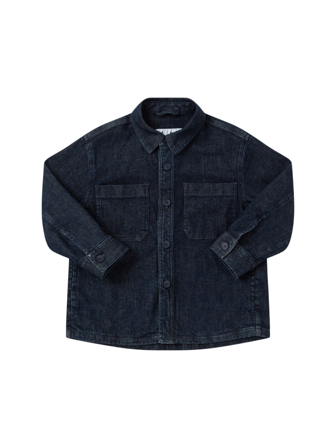 Il Gufo Cotton Denim Overshirt In Blue