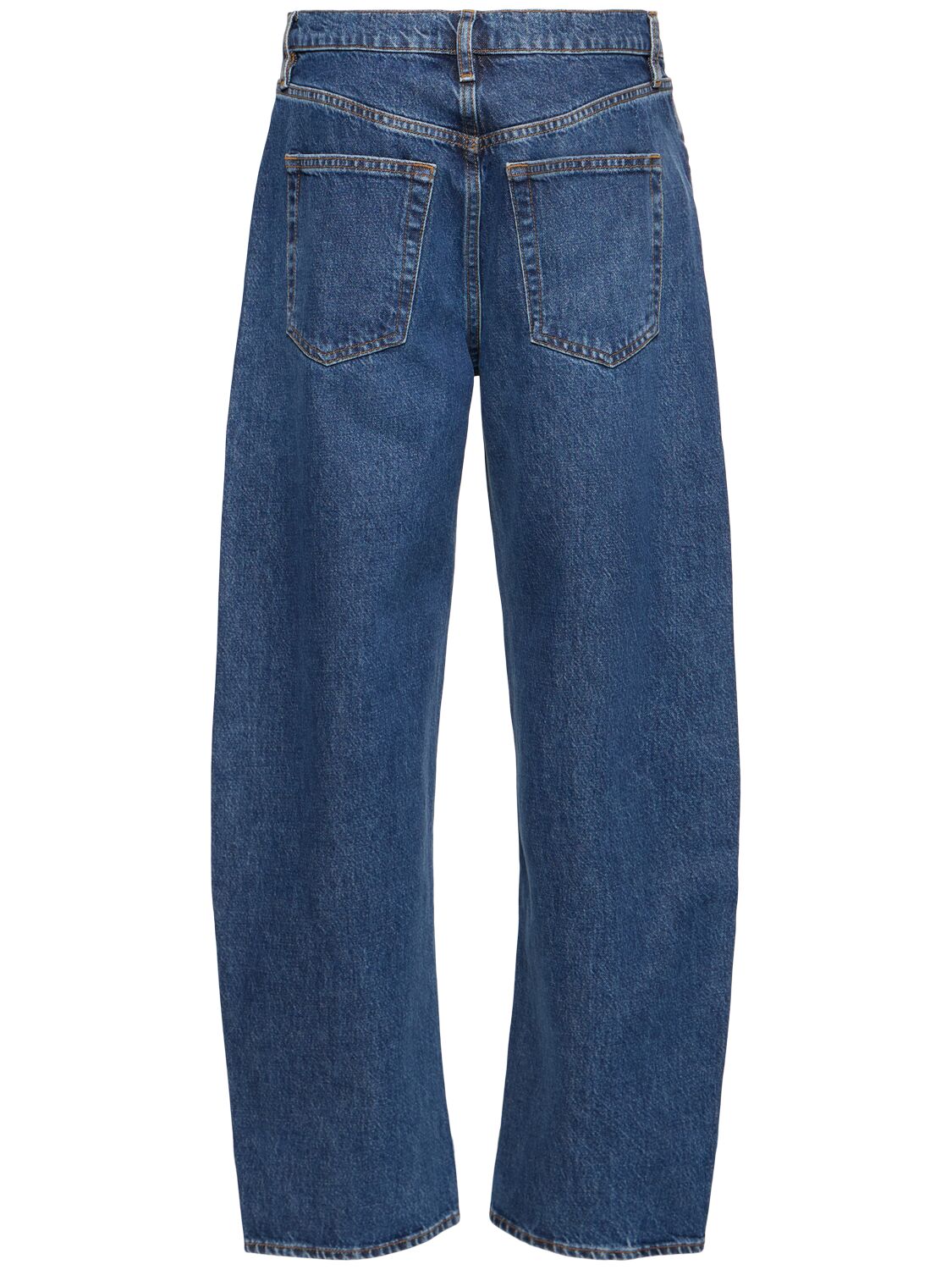 Frame Low Slung Barrel Jeans In Blue