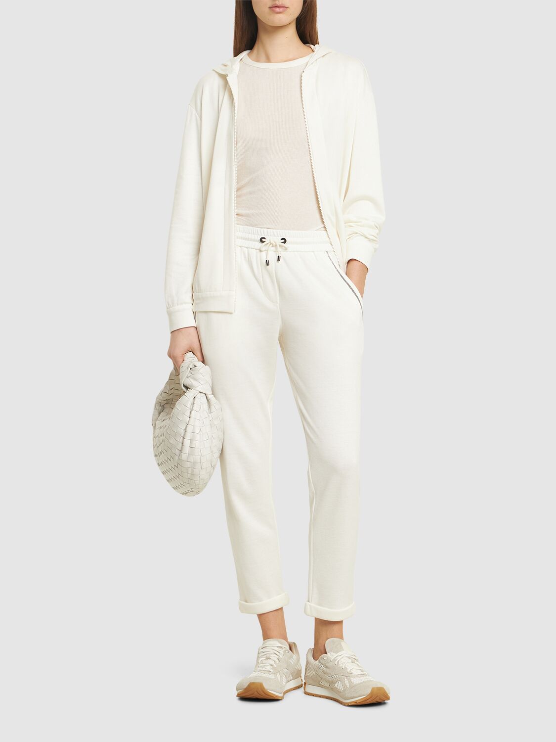 Brunello Cucinelli Cotton Blend Sweatpants In White