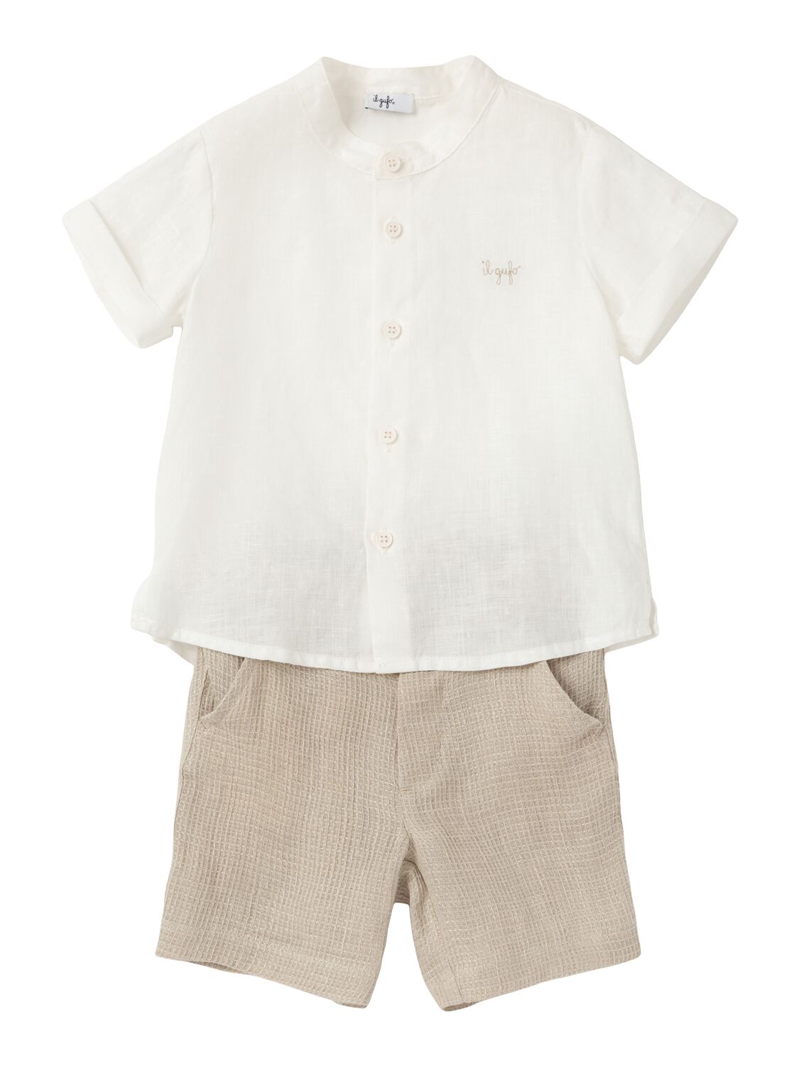 Il Gufo Linen Shirt & Shorts In White