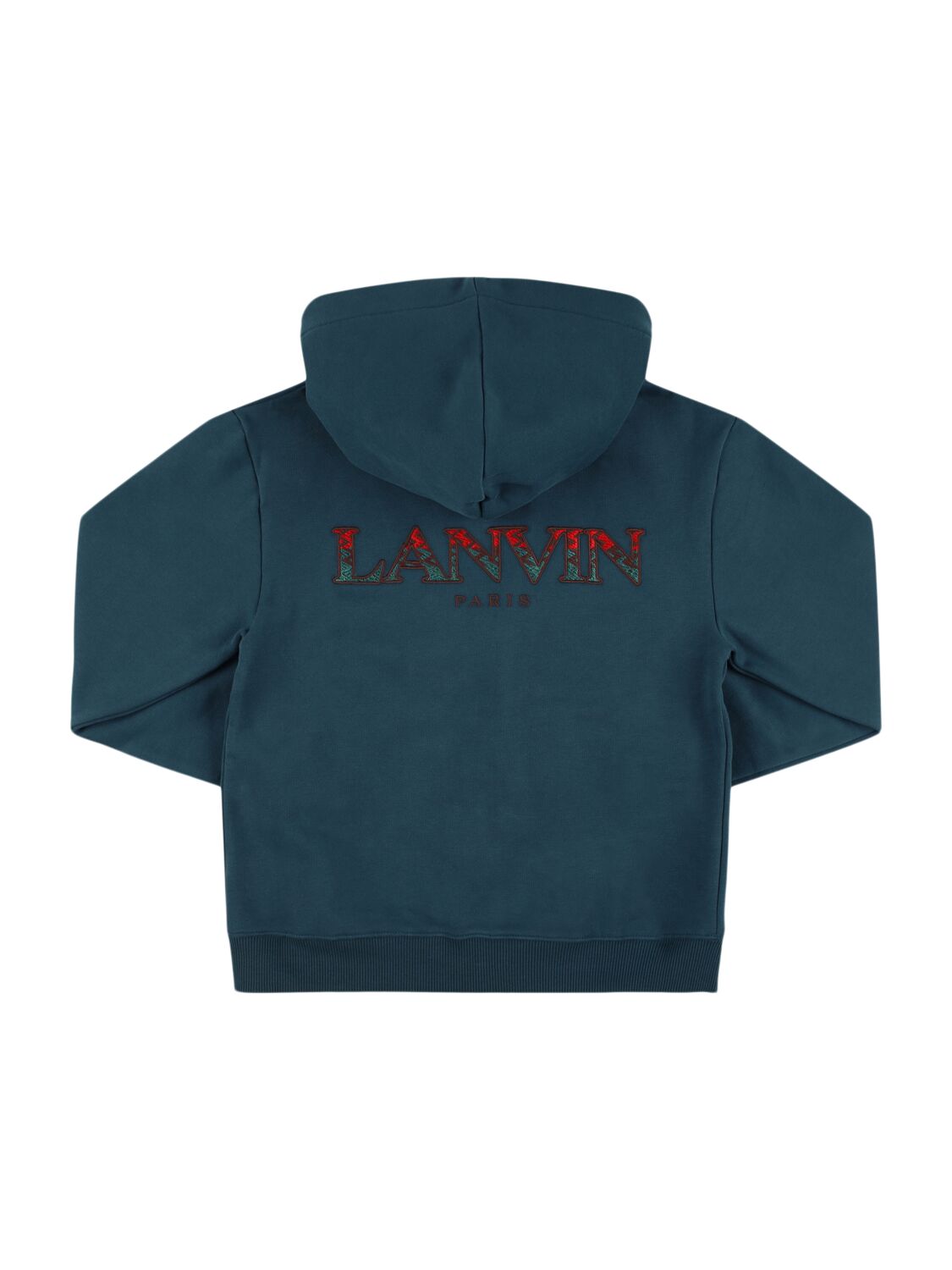 Lanvin Cotton Zip Hoodie In Blue