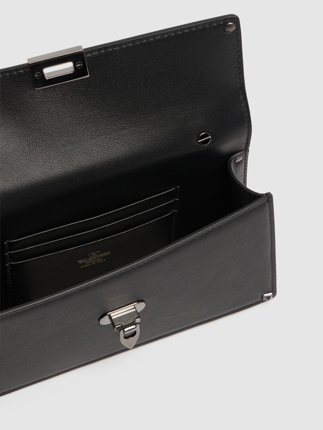 Valentino Mini Rockstud Leather Top Handle Bag In Black