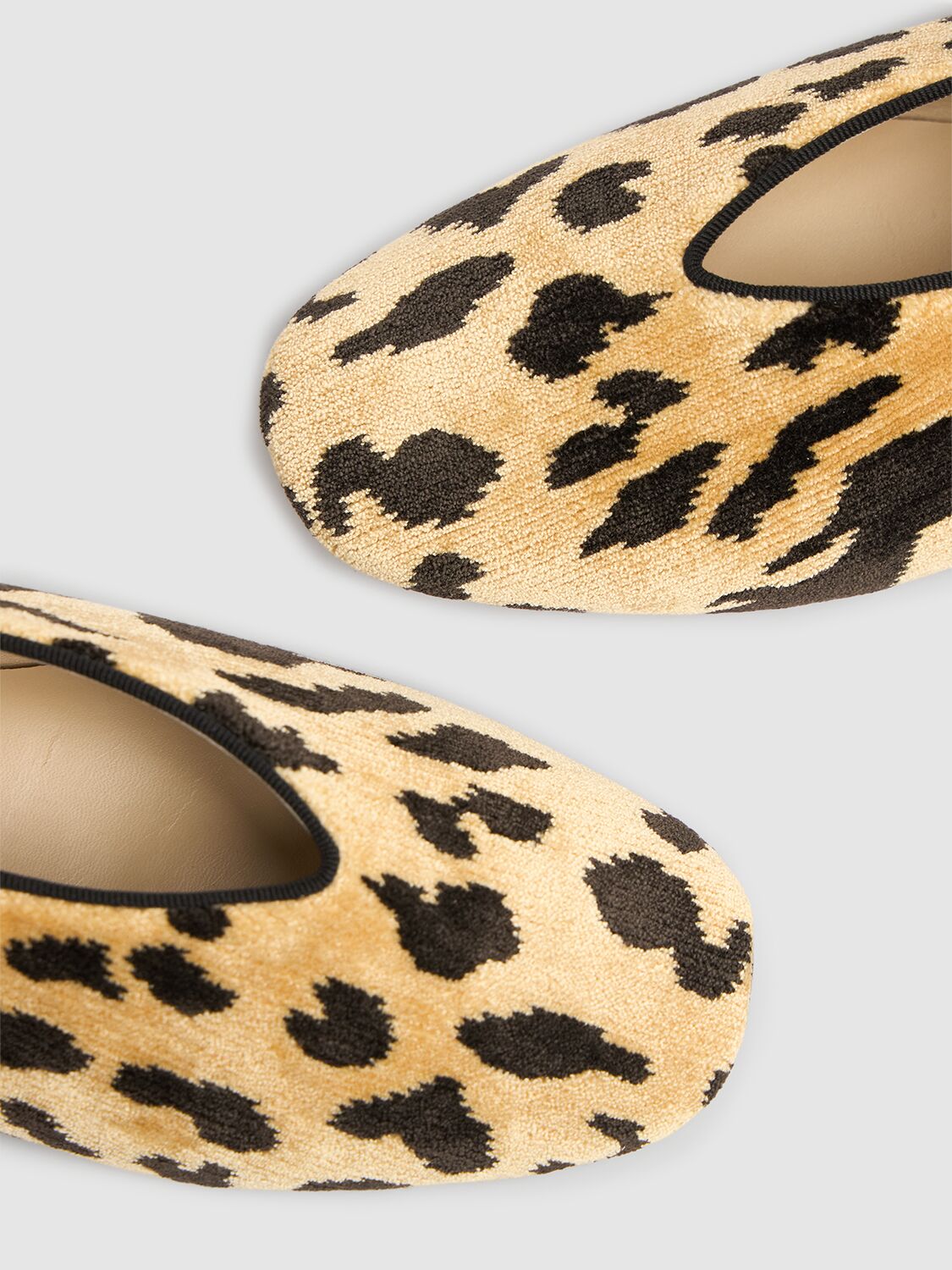 Shop Le Monde Beryl 10mm Stella Velvet Mary Jane Flats In Leopard