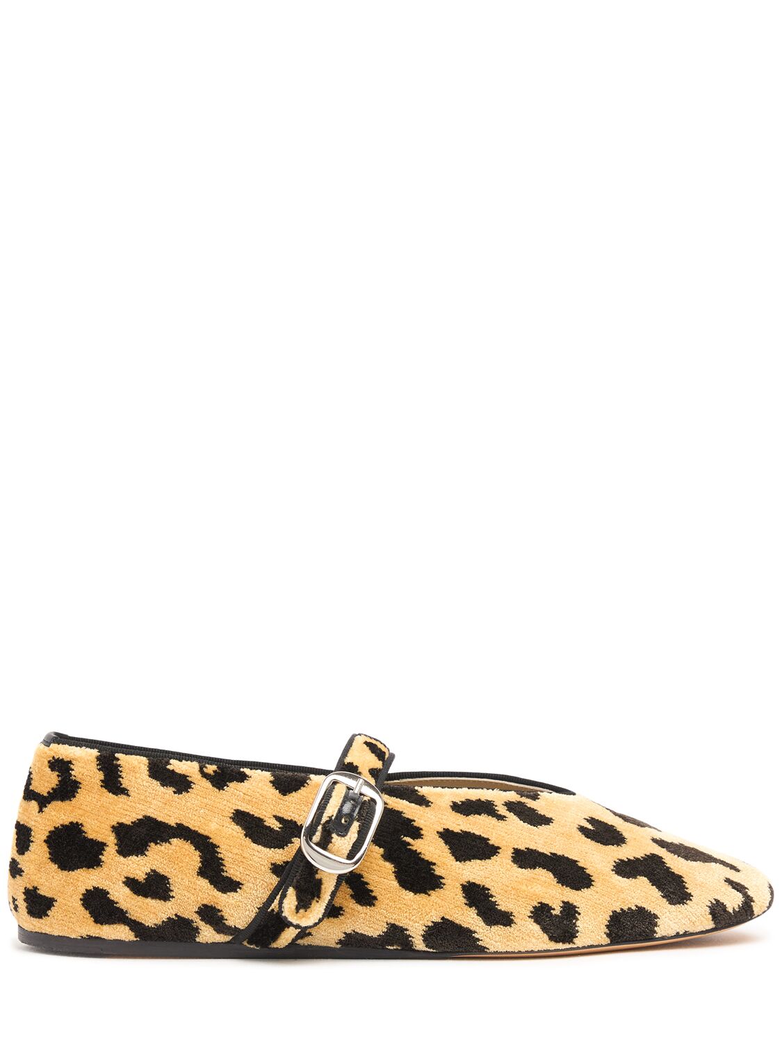 Shop Le Monde Beryl 10mm Stella Velvet Mary Jane Flats In Leopard