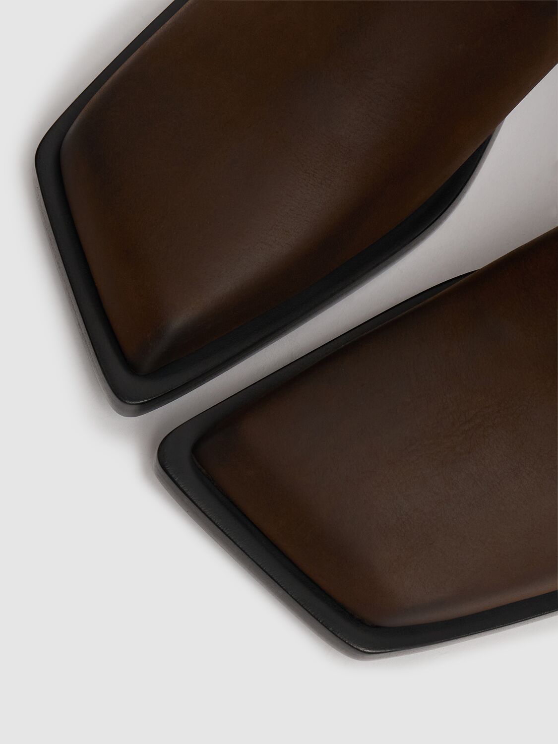 Amina Muaddi Chelsea Boot With Block Heel And Square Toe In Brown