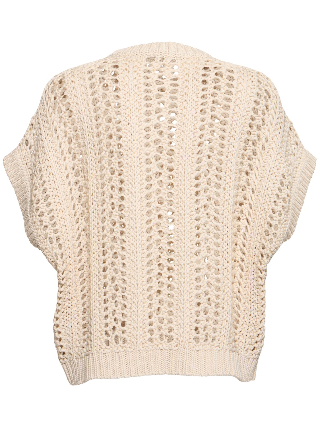 BRUNELLO CUCINELLI COTTON KNIT CREWNECK VEST 