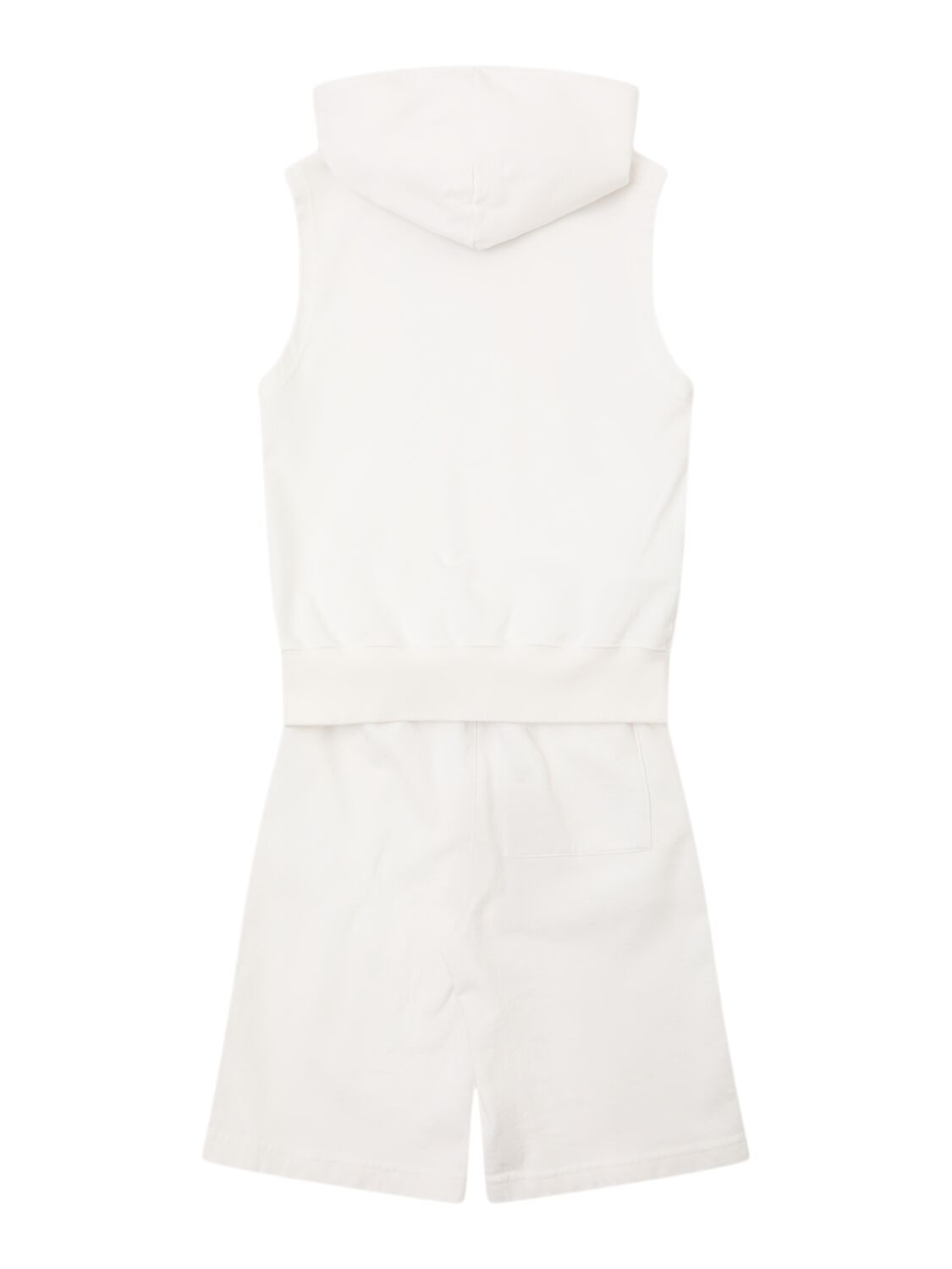 Shop Aspesi Cotton Sleeveless Sweatshirt & Shorts In White
