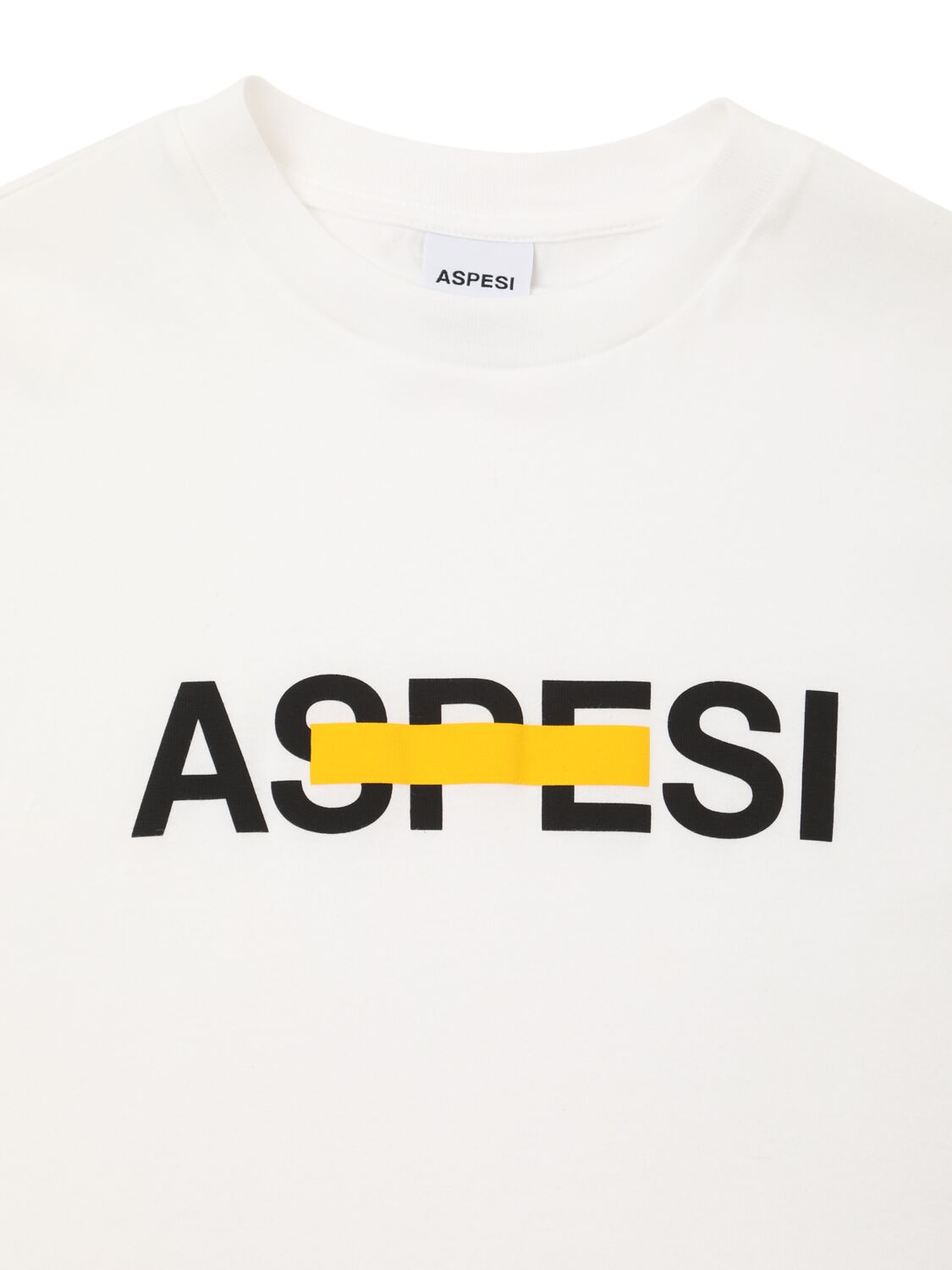 Aspesi Logo Printed Cotton Jersey T-shirt In White/black