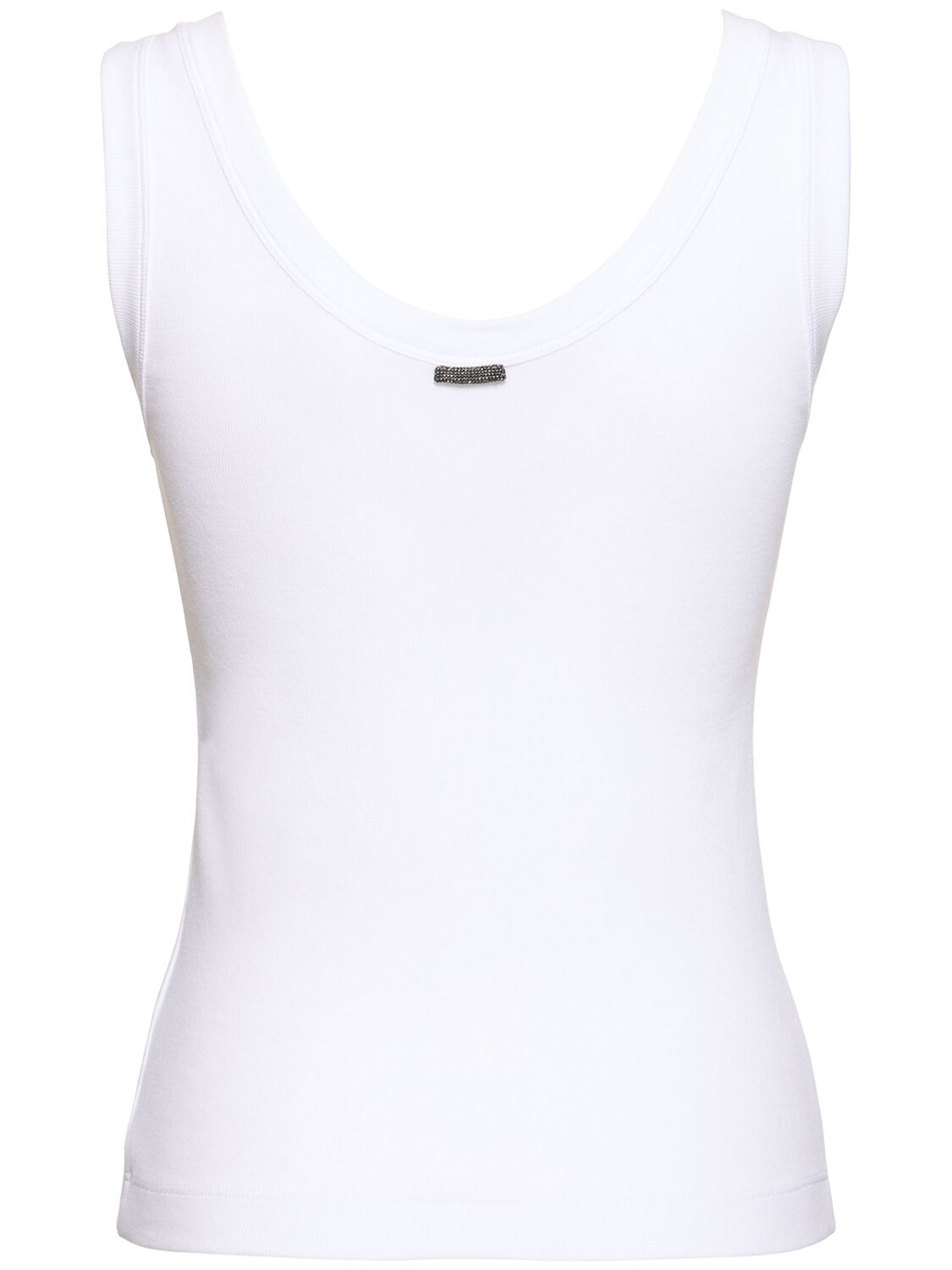 Brunello Cucinelli Ribbed Jersey Tank Top In White
