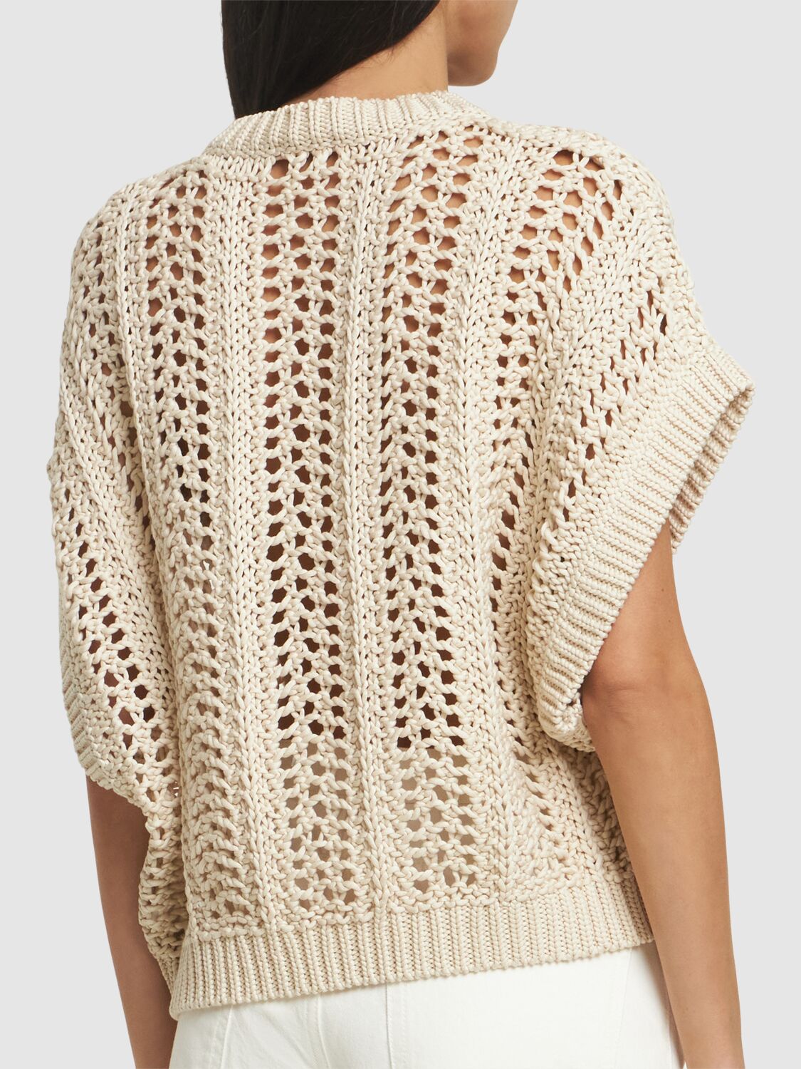 BRUNELLO CUCINELLI COTTON KNIT CREWNECK VEST 