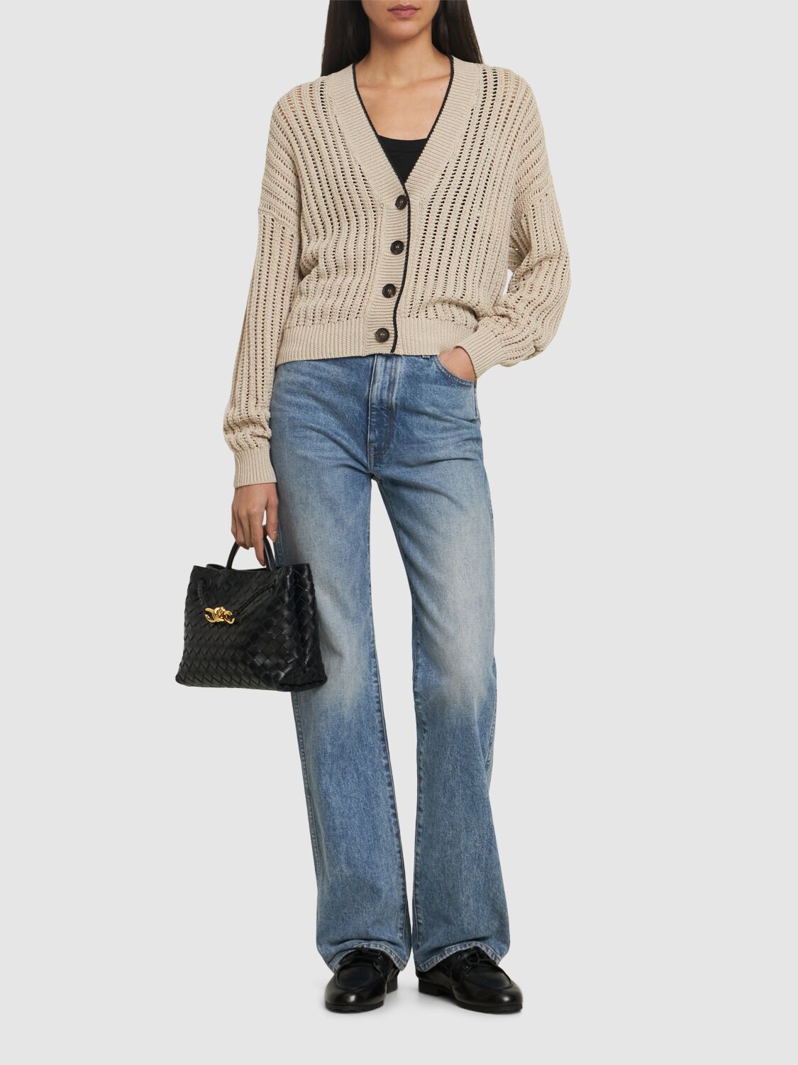 Brunello Cucinelli Plunging V-neck Sweater With Sequin Embellishments In Beige