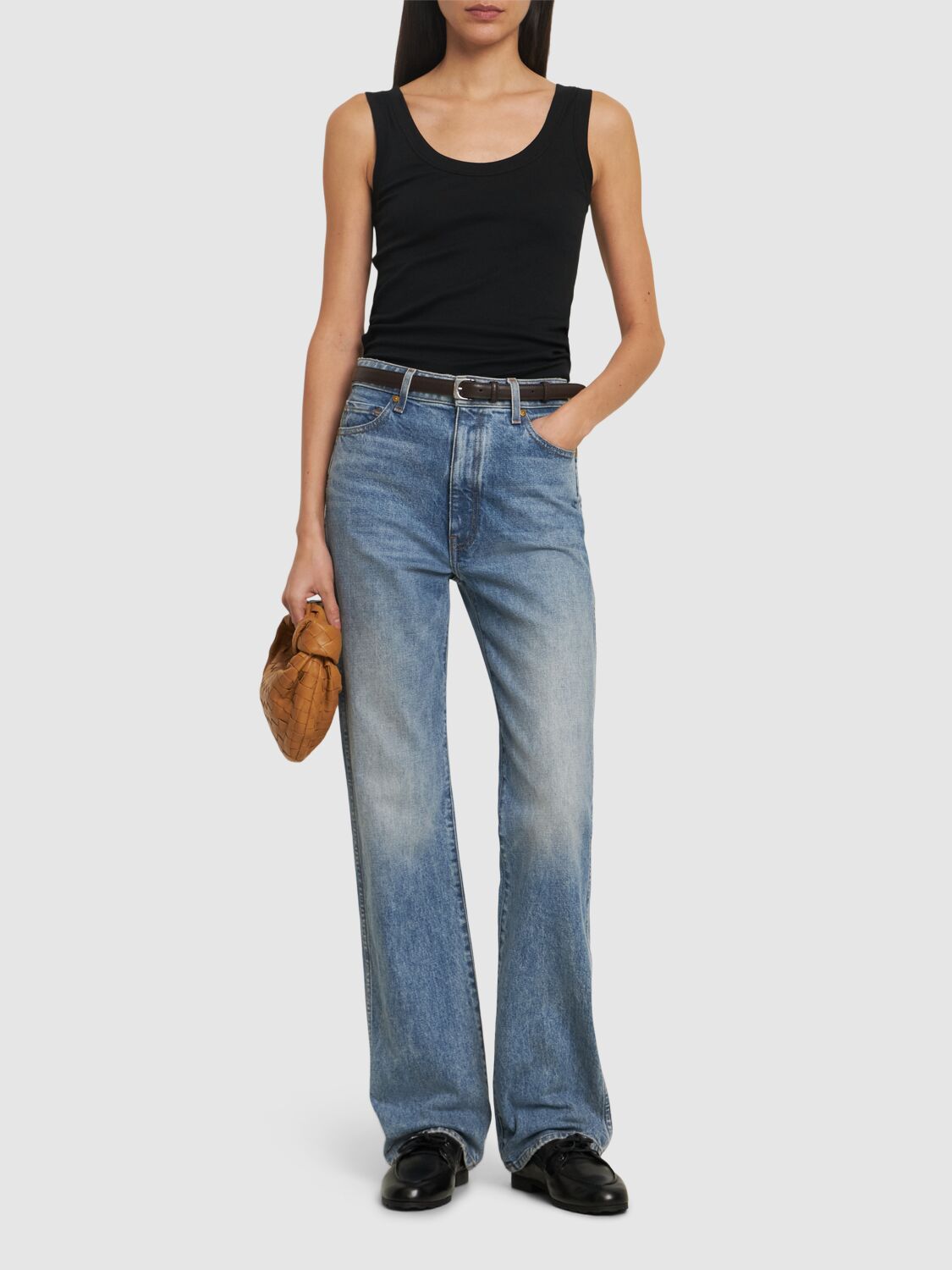 Brunello Cucinelli Ribbed Jersey Tank Top In Black