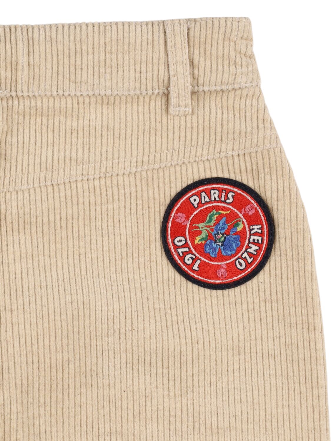Kenzo Cotton Blend Corduroy Skirt In Beige