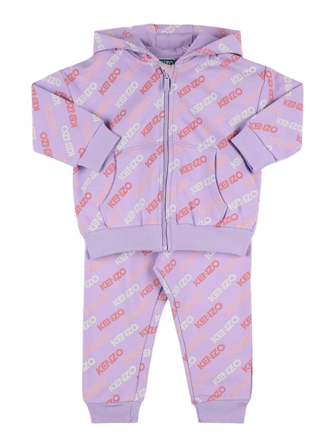 Kenzo Printed Cotton Sweatshirt & Sweatpants In Multicolor