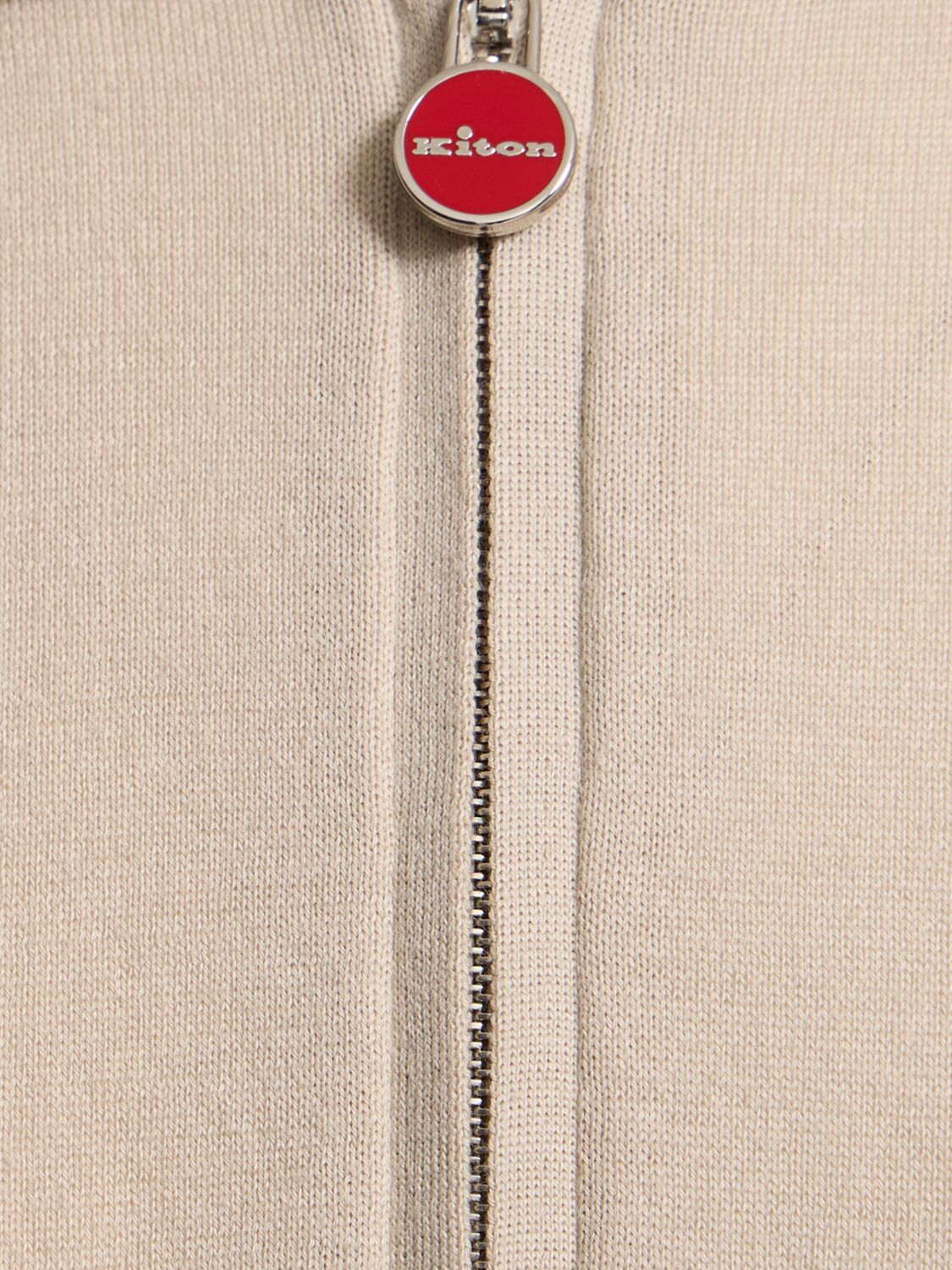 KITON COTTON ZIPPED POLO 