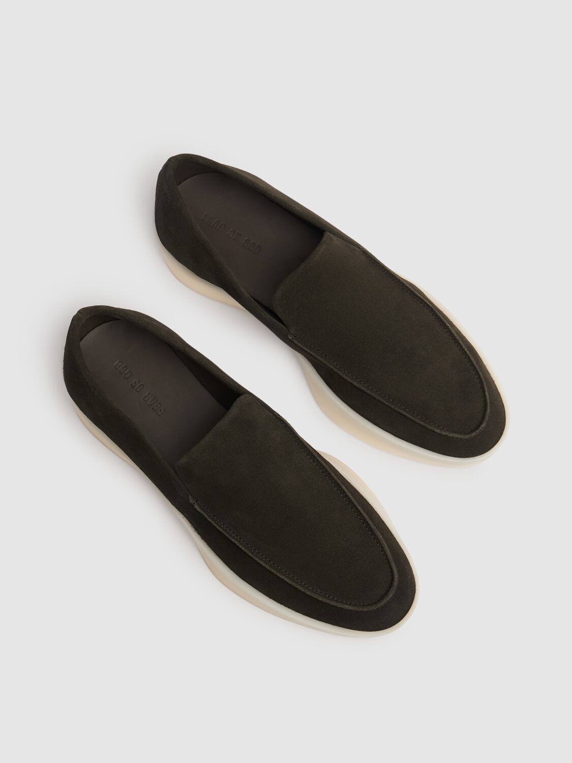Shop Fear Of God Suede Loafers In Militare