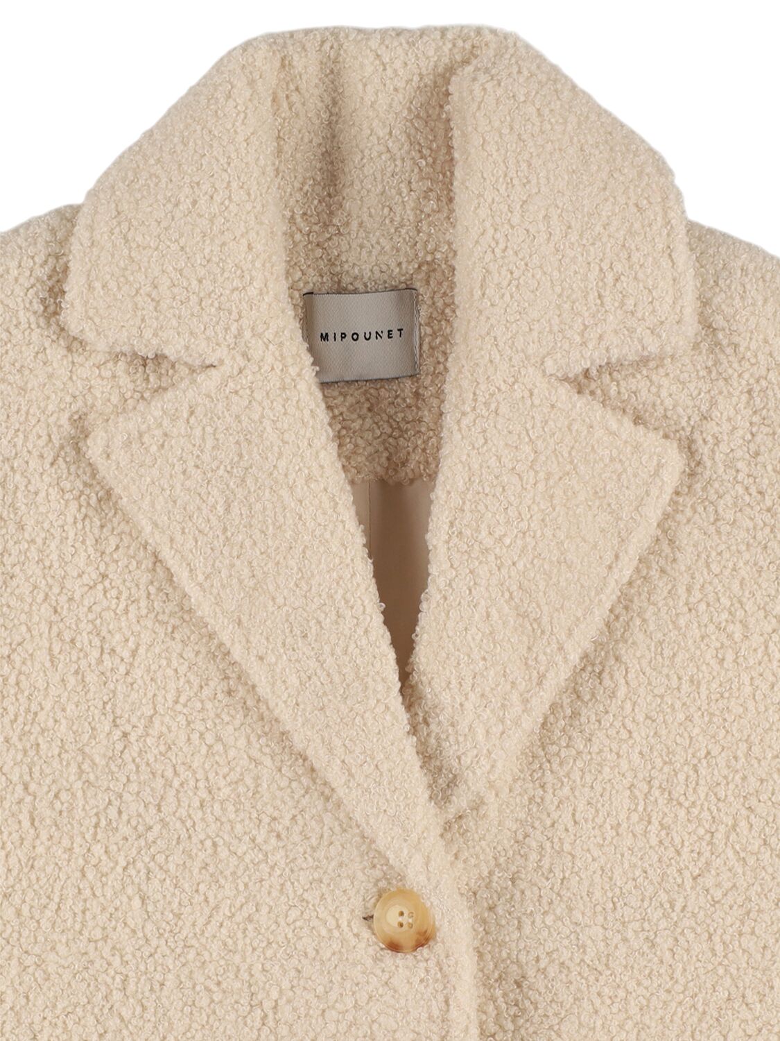 Mipounet Ada Padded Teddy Long Coat In Beige