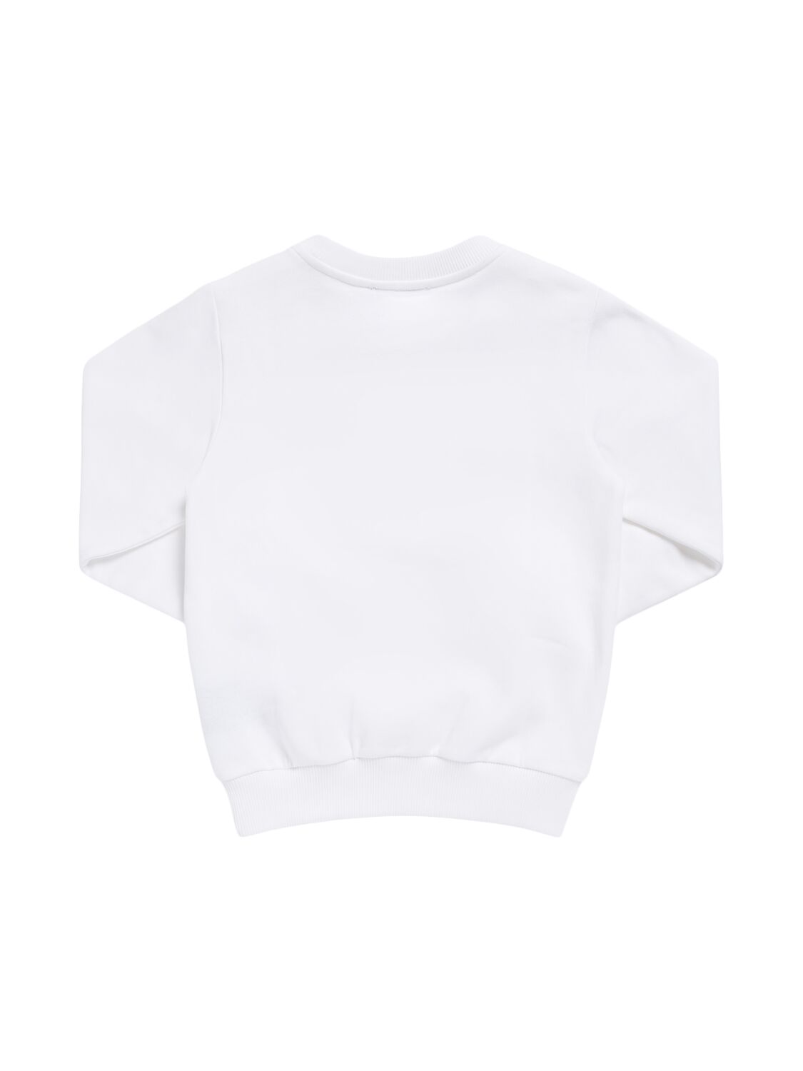 Shop Balmain Cotton Sweatshirt W/logo In White