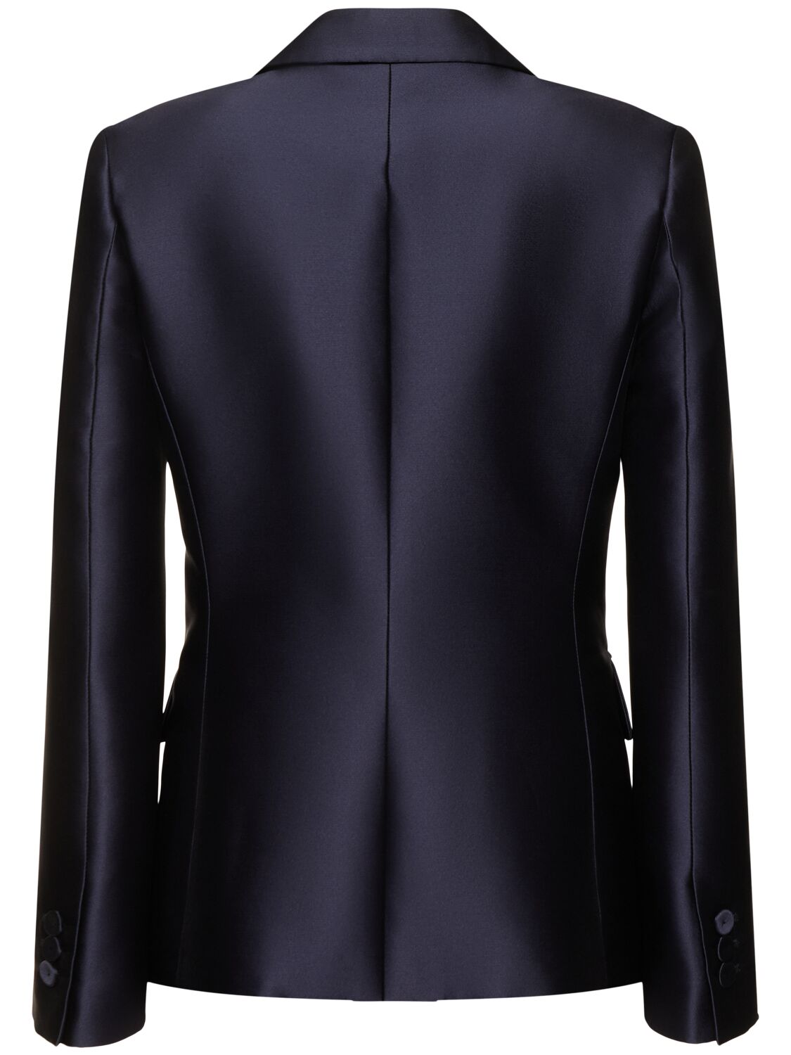 Shop Alberta Ferretti Mikado Single Breast Blazer In Navy