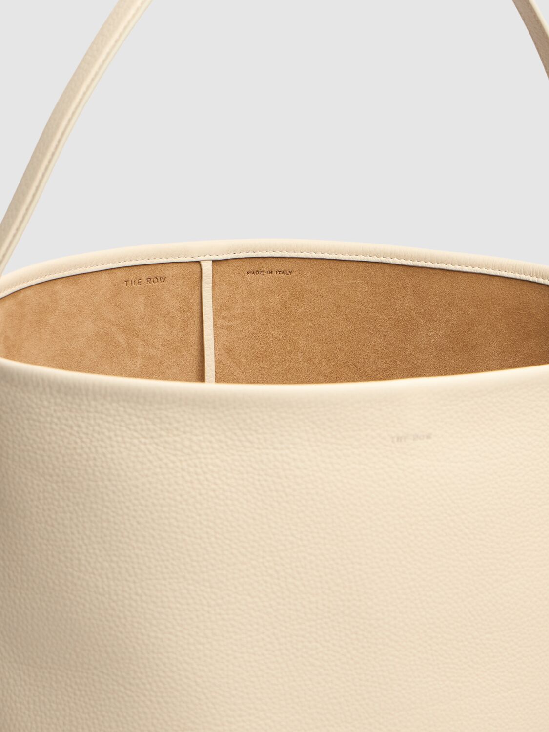 The Row Large Lux Park Leather Tote Bag In Ivory
