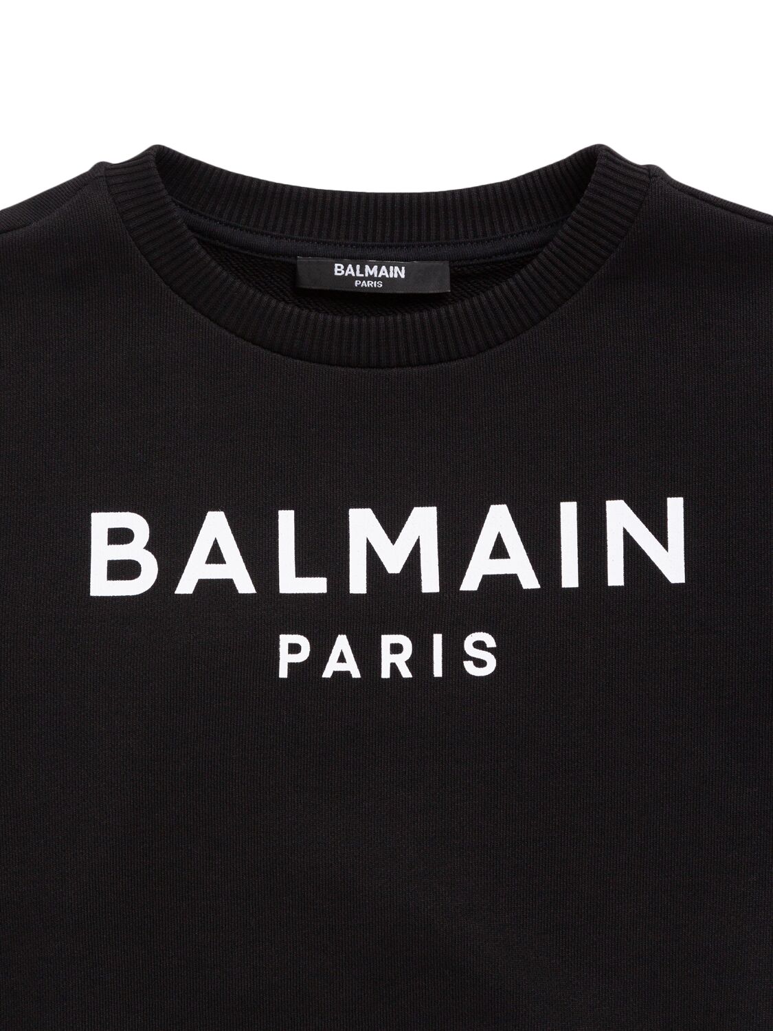 Balmain Printed Cotton Sweatshirt In Black