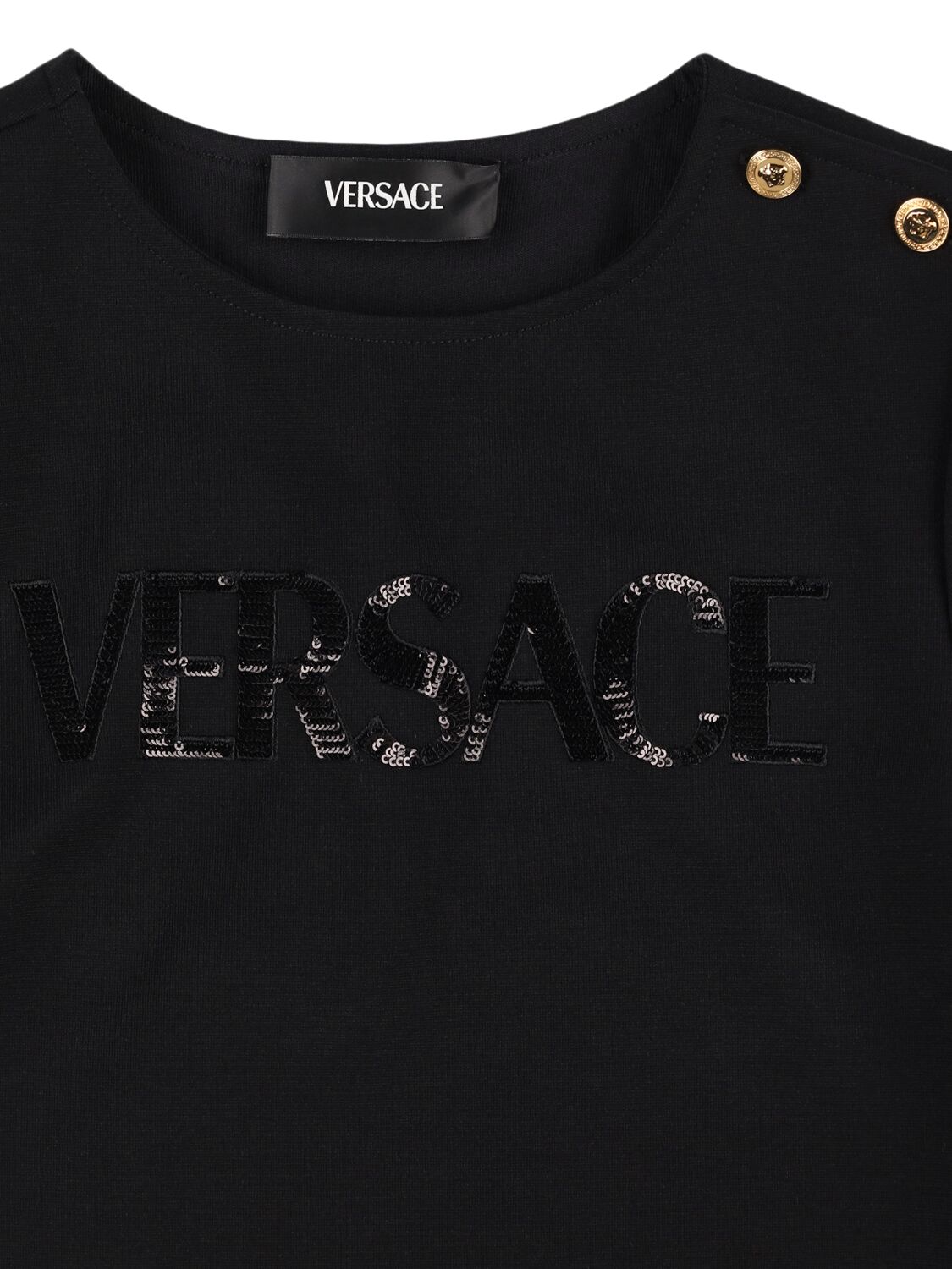 Versace Embellished Viscose Dress In Black