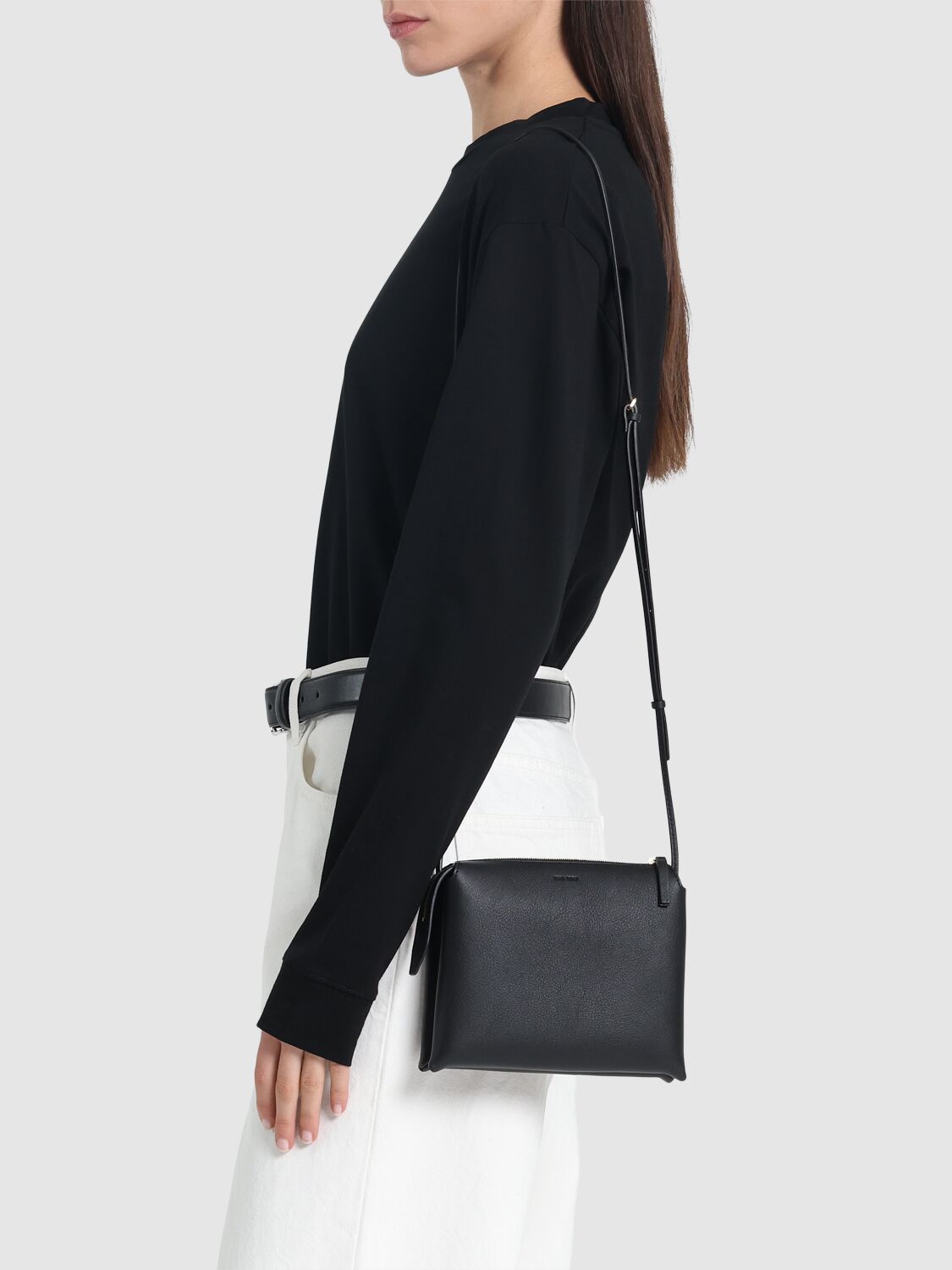 THE ROW NU MINI TWIST GRAIN LEATHER SHOULDER BAG 