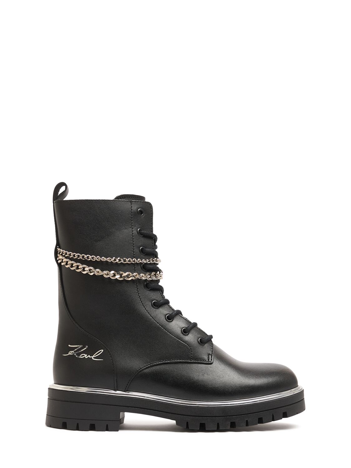 KARL LAGERFELD Leather Combat Boots