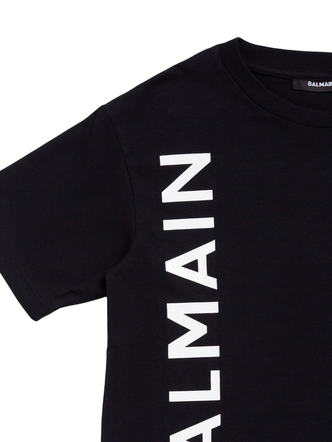 Shop Balmain Printed Cotton Jersey T-shirt In Black