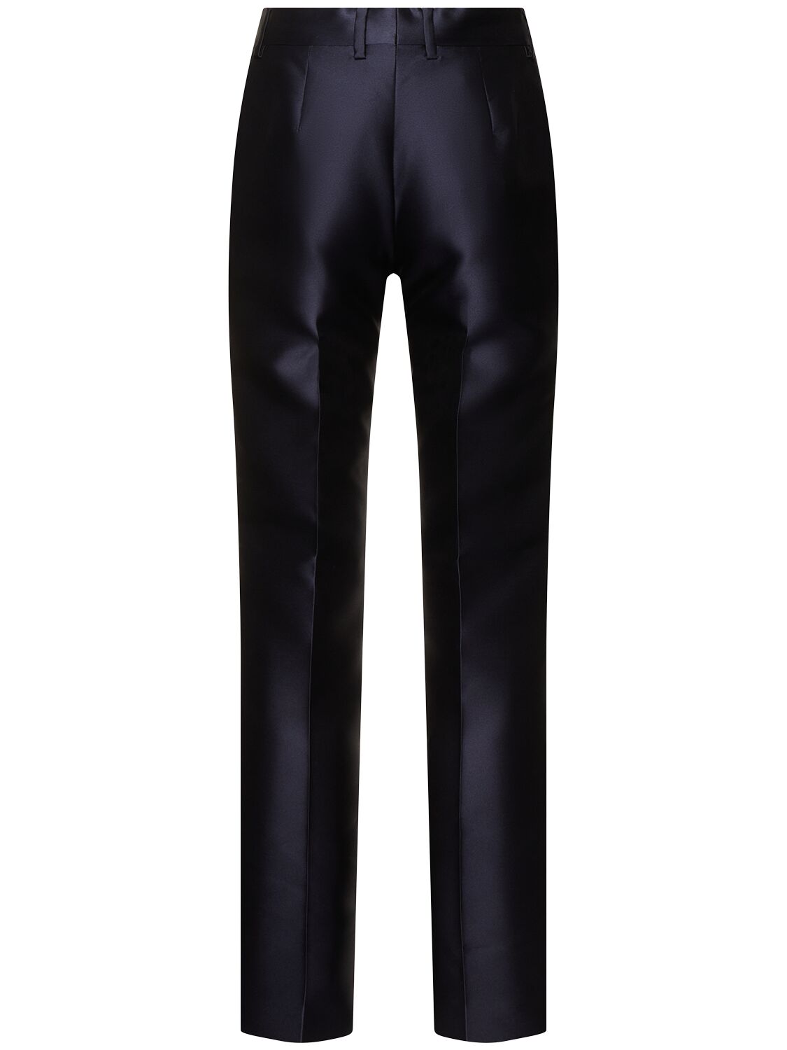Alberta Ferretti Mikado Slim Pants In Navy