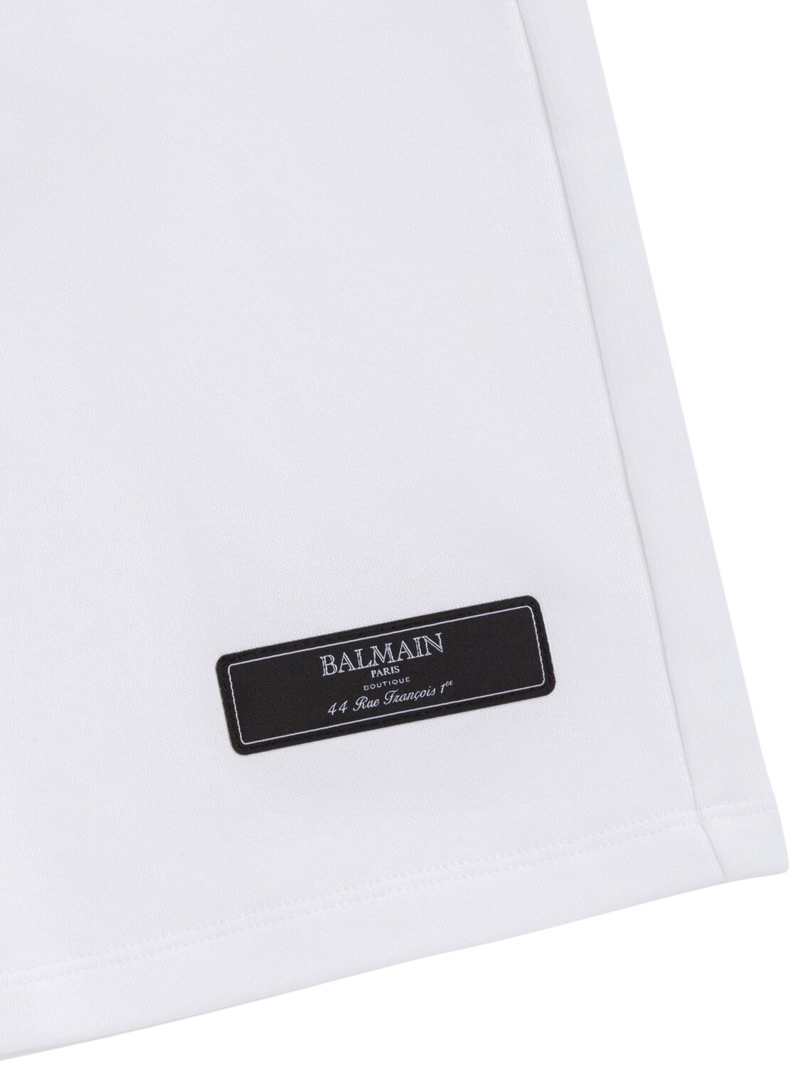Balmain Cotton Sweat Shorts W/logo In White