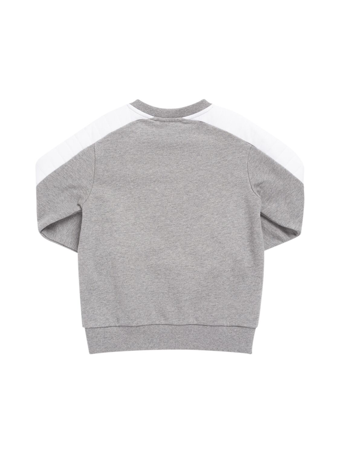 Balmain Padded Cotton Sweatshirt In Grey