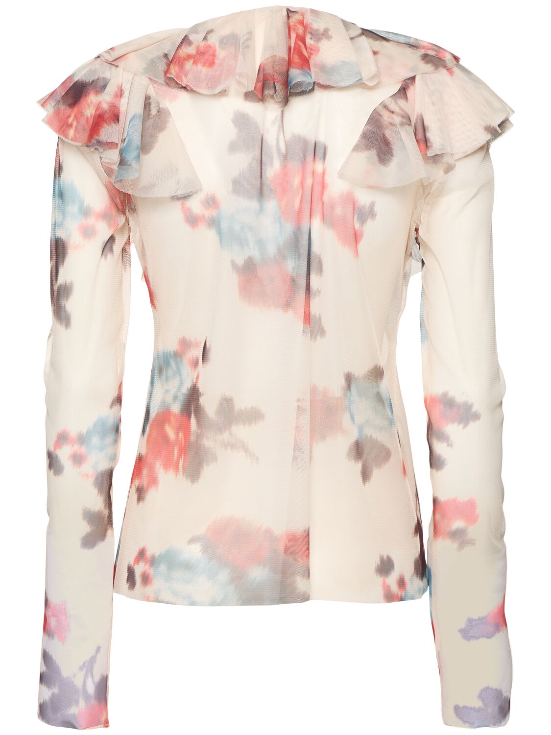 PHILOSOPHY DI LORENZO SERAFINI PRINTED TULLE TOP 