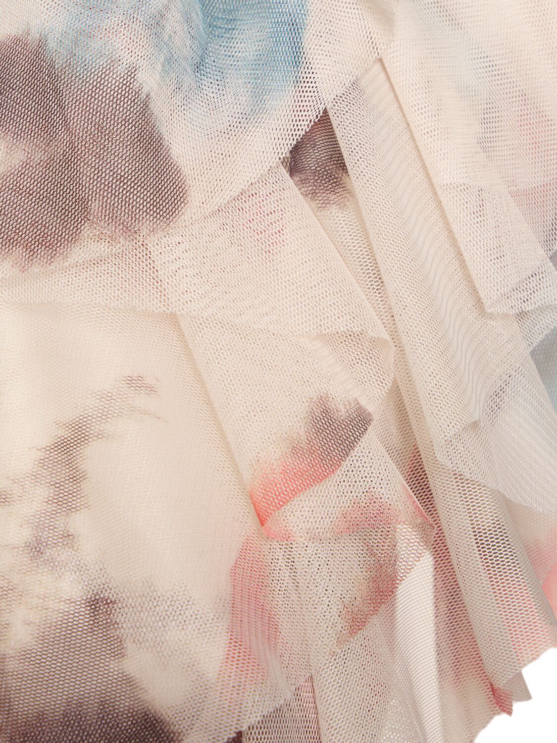Shop Philosophy Di Lorenzo Serafini Printed Tulle Top In Beige/multi