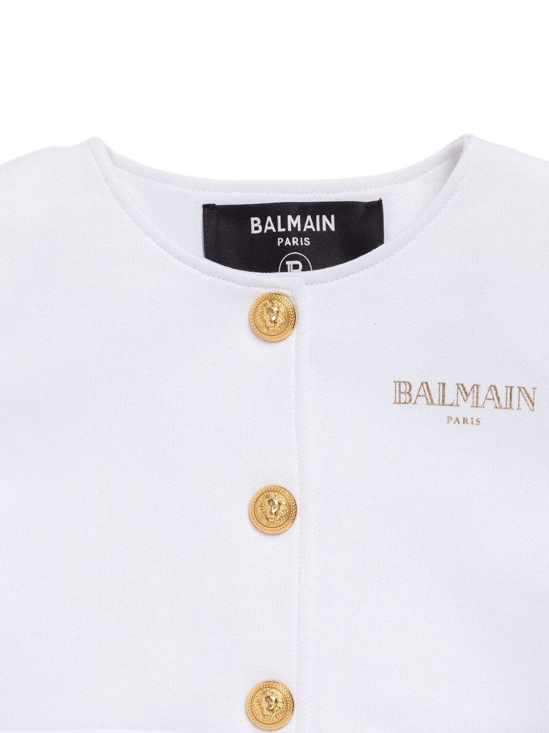 Shop Balmain Cotton Jacket In White