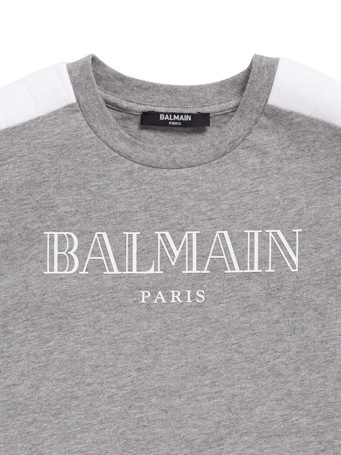 Balmain Padded Cotton Jersey T-shirt In Grey