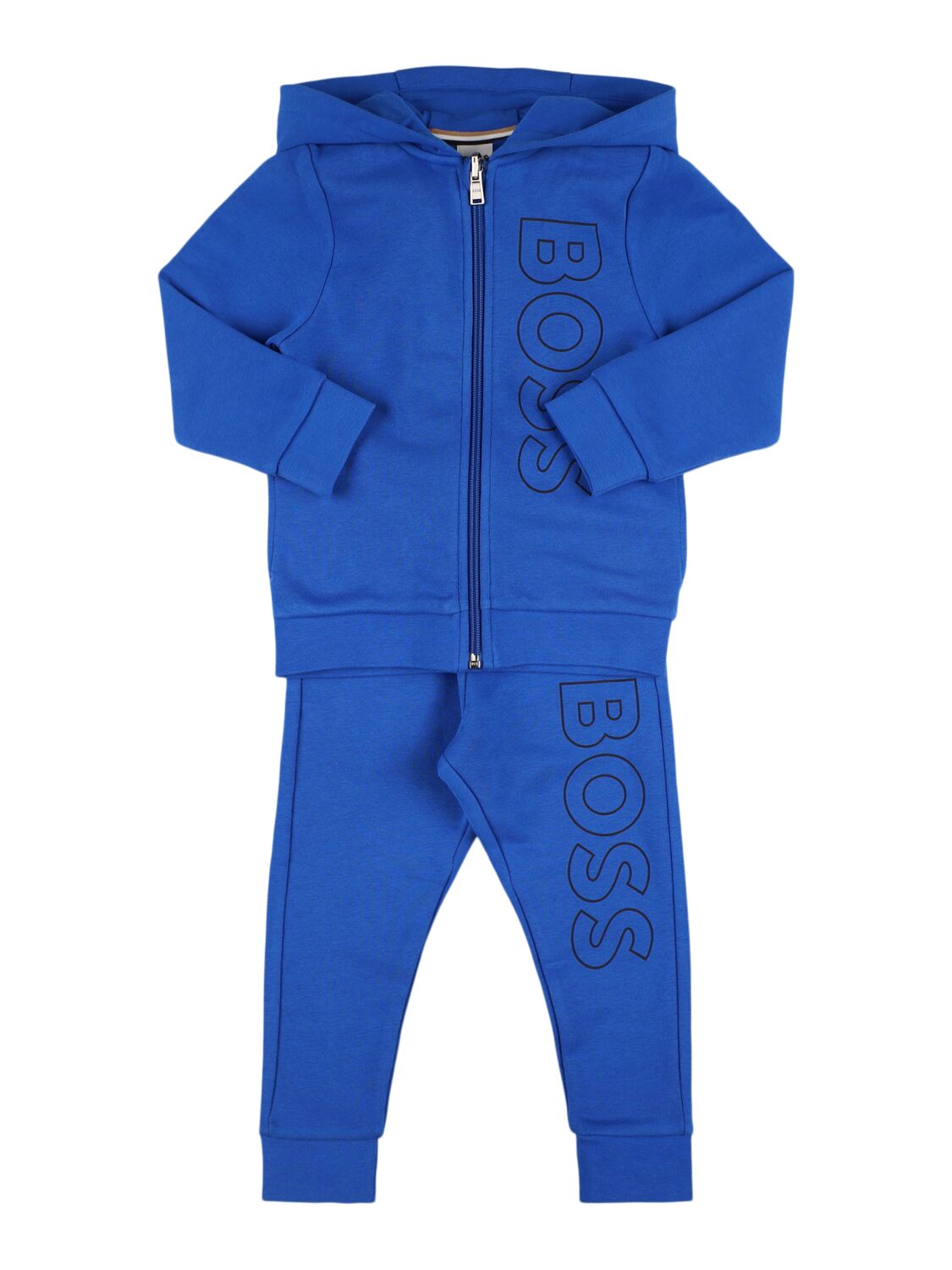 Hugo Boss Cotton Blend Zip Sweatshirt & Sweatpants In Cobalto