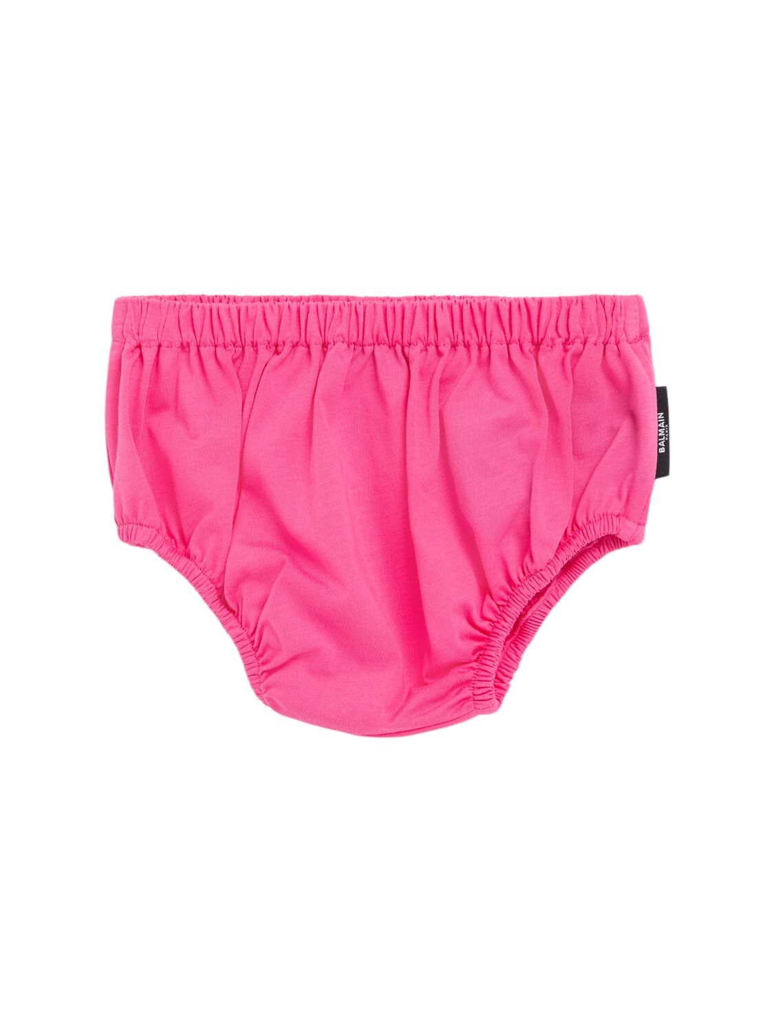 Shop Balmain Cotton Jersey Dress & Diaper Cover In Fuchsia