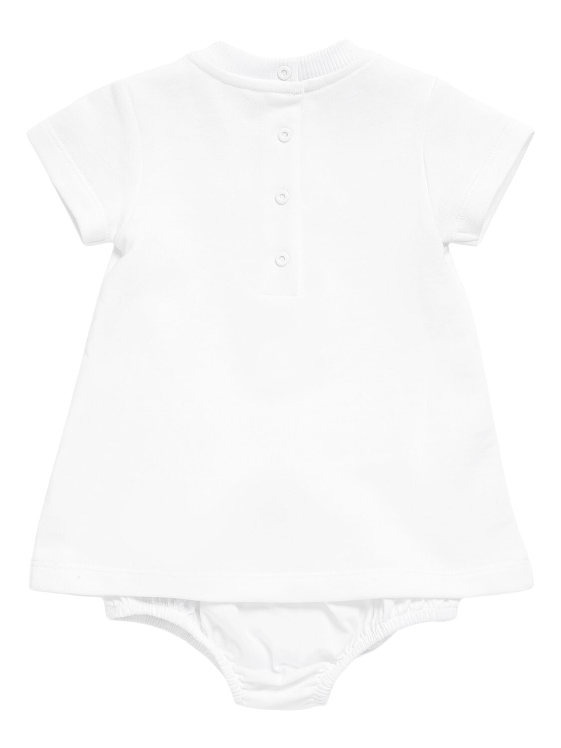 Balmain Cotton Jersey Dress & Diaper Cover In White/red
