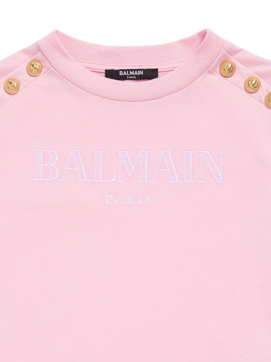 Balmain Logo Cotton Jersey T-shirt In Pink