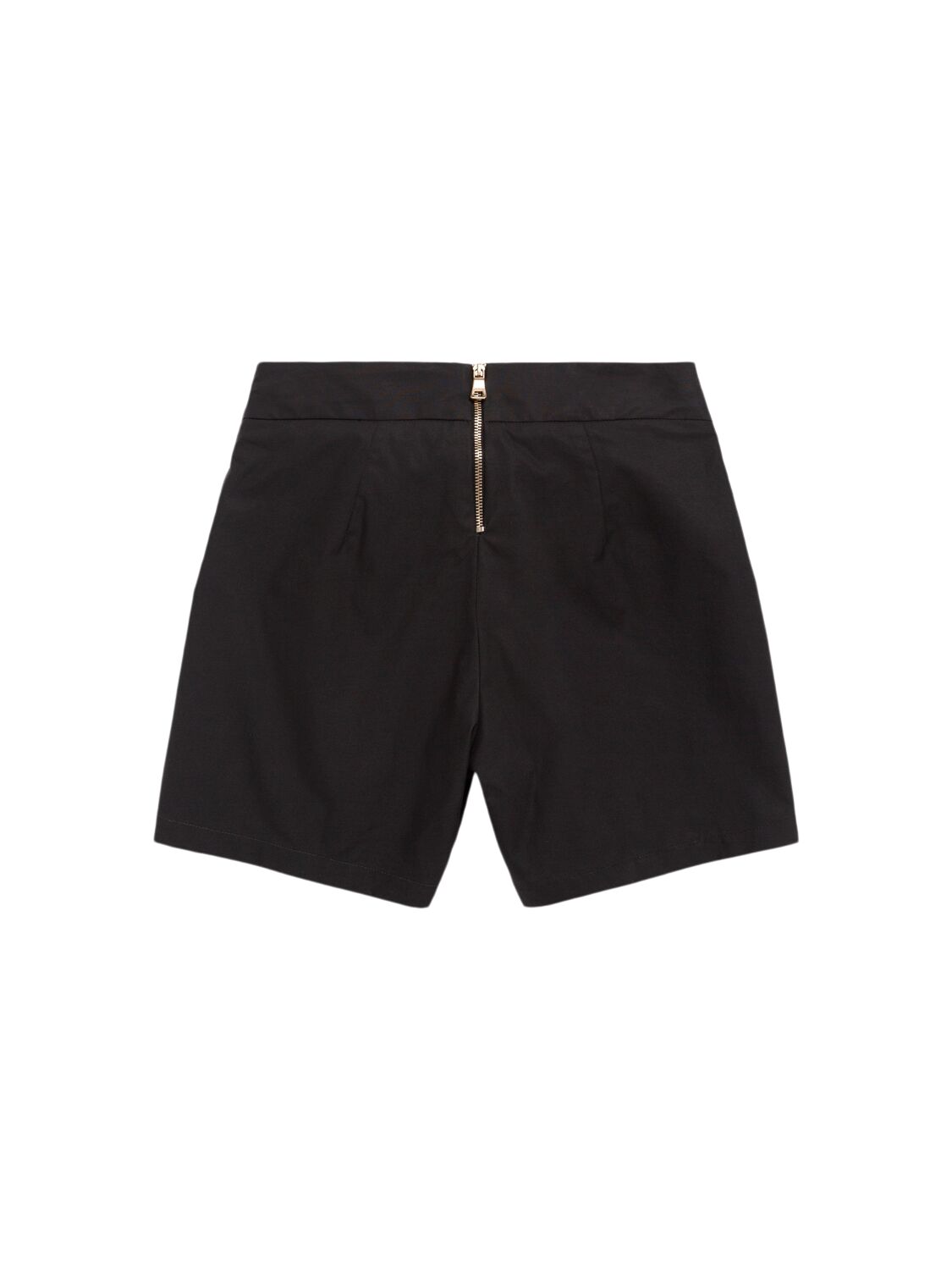 Balmain Cotton Poplin Shorts W/knot In Black