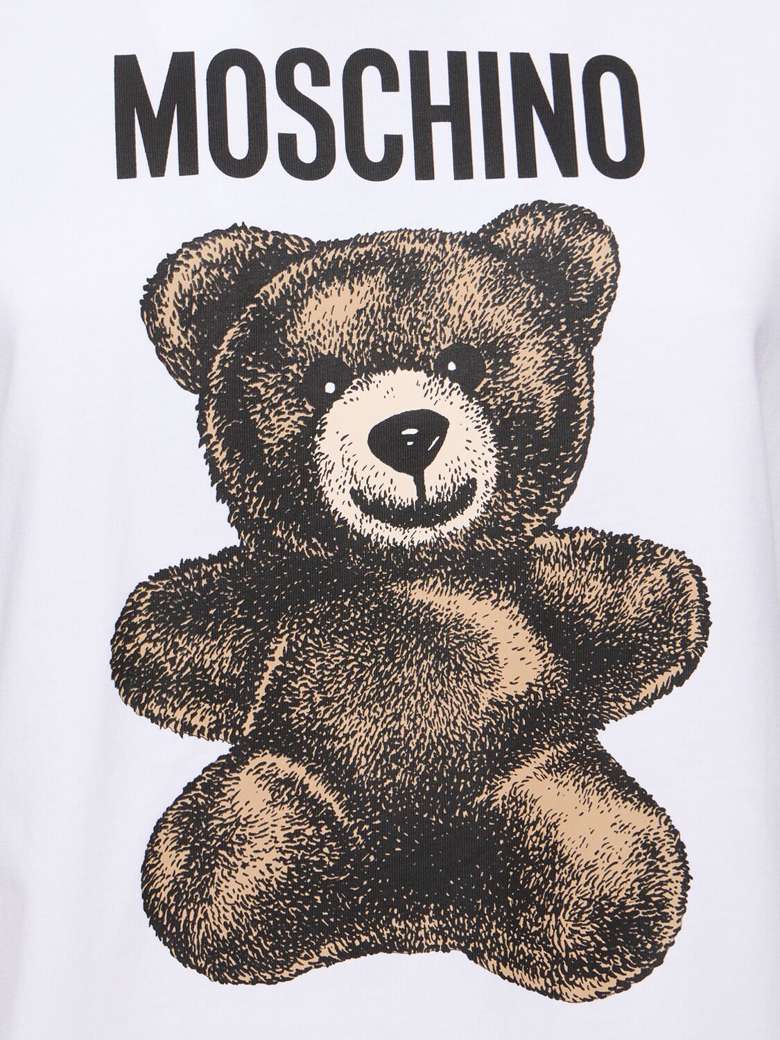 Moschino Logo Printed Cotton Jersey T-shirt In White